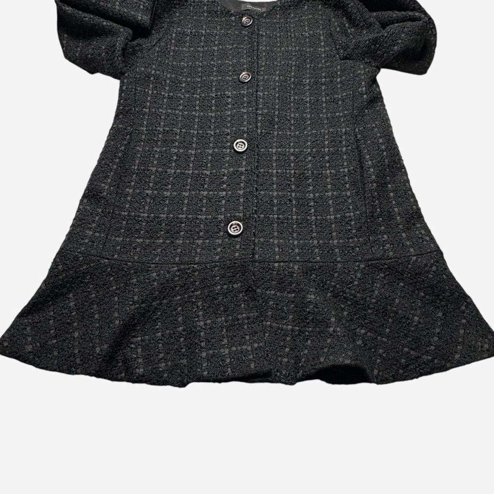 NWT Ann Taylor Black Windowpane Wool Blend Peplum Hem Coat • Size M • MSRP $169 - Picture 4 of 11